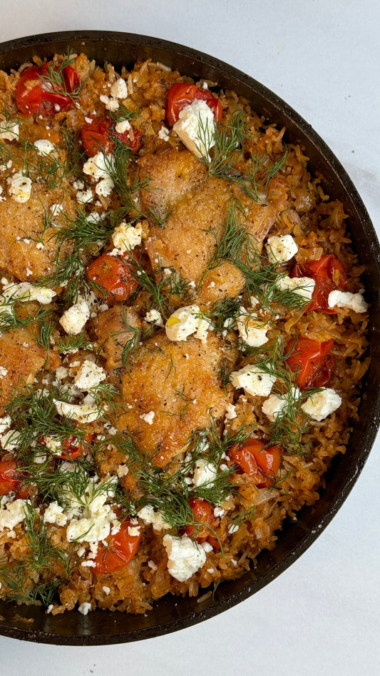 One-Pan Greek Chicken and Wholegrain Rice